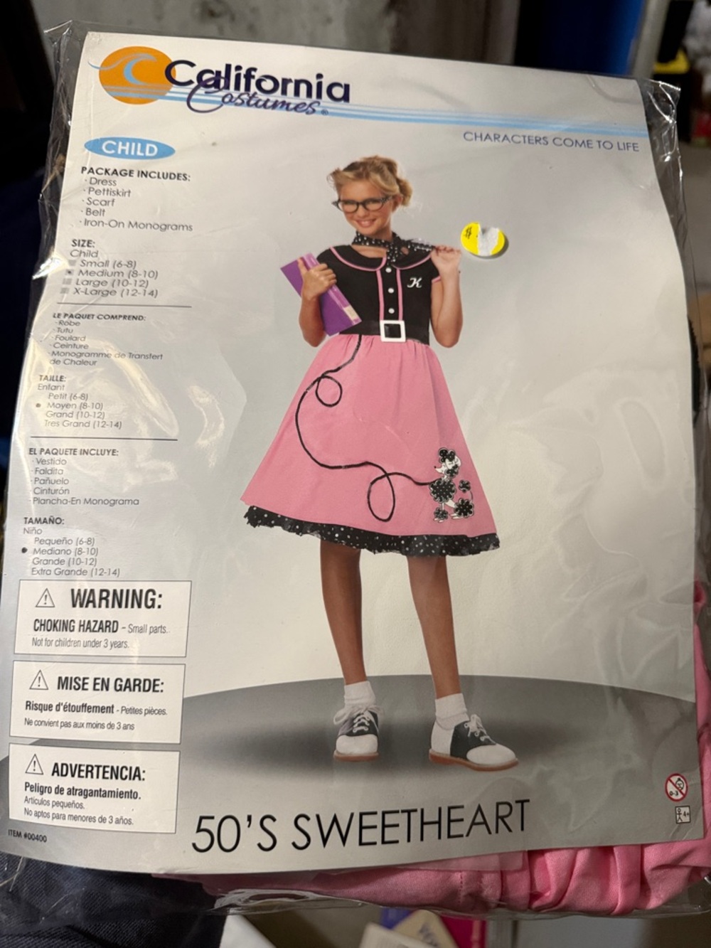 California Costumes Pink and Black 50's Sweetheart Poodle Dress for Kids